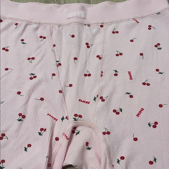 Skims X Lana Del Ray Cherry Blossom Cotton Ribbed Boxer Shorts Pjs Sz M Rare - Picture 5 of 11